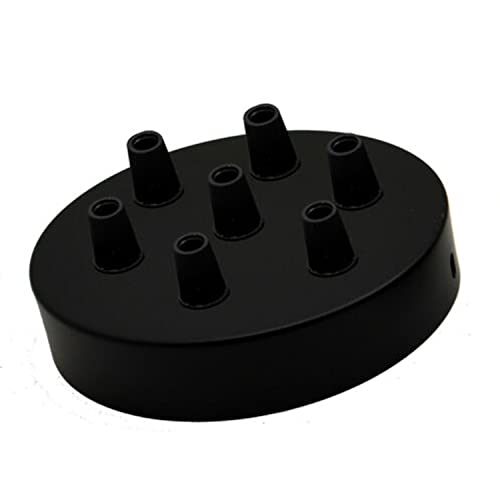 LEDSone Multi Out schwarze Deckenrosette, perfekt für Stoff-Flexkabel, 120 mm Metall-Deckenleuchtenplatte mit Zubehör für Decken- und Wandlampen. von LEDSone
