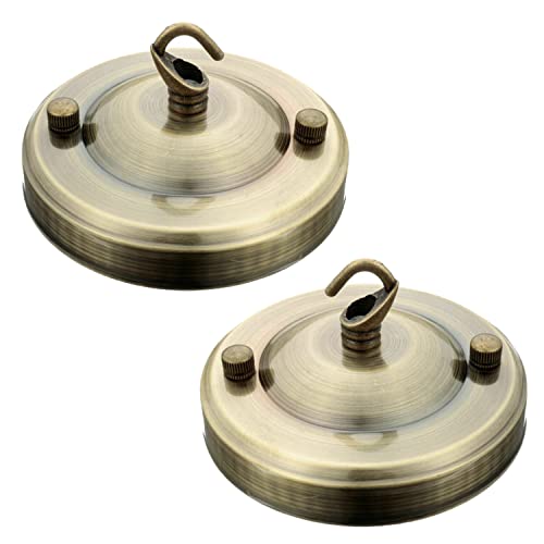 LEDSone Vintage Single Out Deckenrosetten-Hakenplatte für Lampenfassung, Kronleuchter, 108 mm Metall, antik, seitliche Deckenplatte mit Zubehör für Decken- und Wandleuchte (2er-Pack, grünes Messing) LEDSone Vintage Single Out Deckenrosetten-Hakenplatte für Lampenfassung, Kronleuchter, 108 mm Metall, antik, seitliche Deckenplatte mit Zubehör für Decken- und Wandleuchte (2er-Pack, grünes Messing) von LEDSone