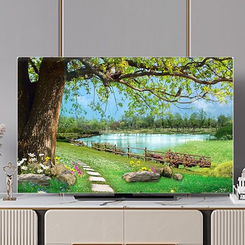 Universal-TV-Abdeckung, 81,3 - 203,2 cm (32 - 80 Zoll), für Innenbereich, staubdicht, Malmuster, TV-Abdeckung, TV-Staubschutz (Farbe 3,203 cm) von LEDUODO