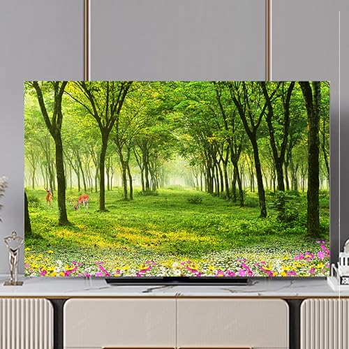 Universal-TV-Abdeckung, 81,3 - 203,2 cm (32 - 80 Zoll), staubdicht, Malmuster, TV-Abdeckung, Innen-Displayabdeckung, TV-Staubschutz (Farbe 1,149,7 cm) von LEDUODO