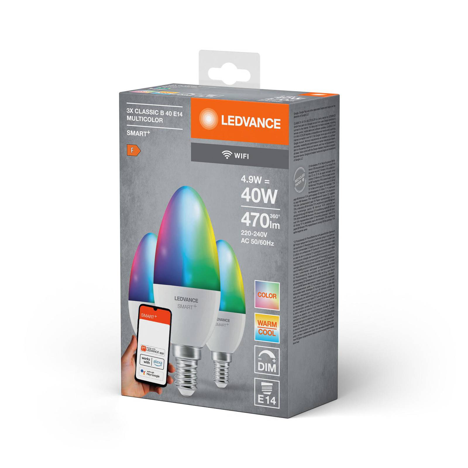 LEDVANCE SMART+ LED, Kerze, E14, 4,9 W, CCT, RGB, WiFi, 3er von LEDVANCE SMART+