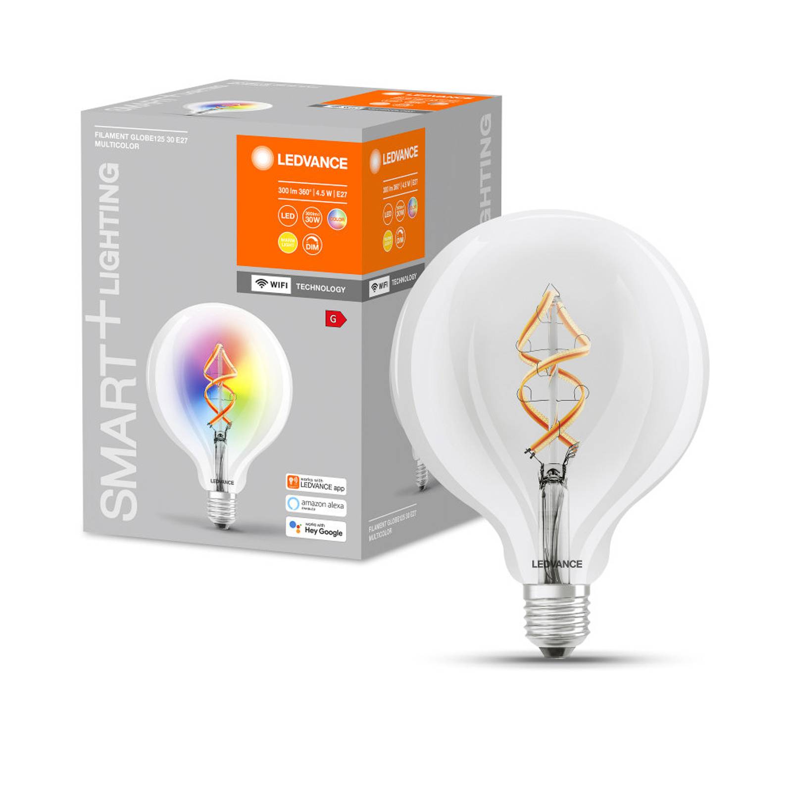 LEDVANCE SMART+ WiFi Filament Globe RGBW E27 4,5W LEDVANCE SMART+ WiFi Filament Globe RGBW E27 4,5W von LEDVANCE SMART+