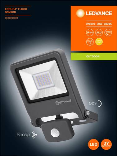 LEDVANCE ENDURA® FLOOD Sensor Warm White L 4058075239548 LED-Außenstrahler mit Bewegungsmelder 30W von LEDVANCE