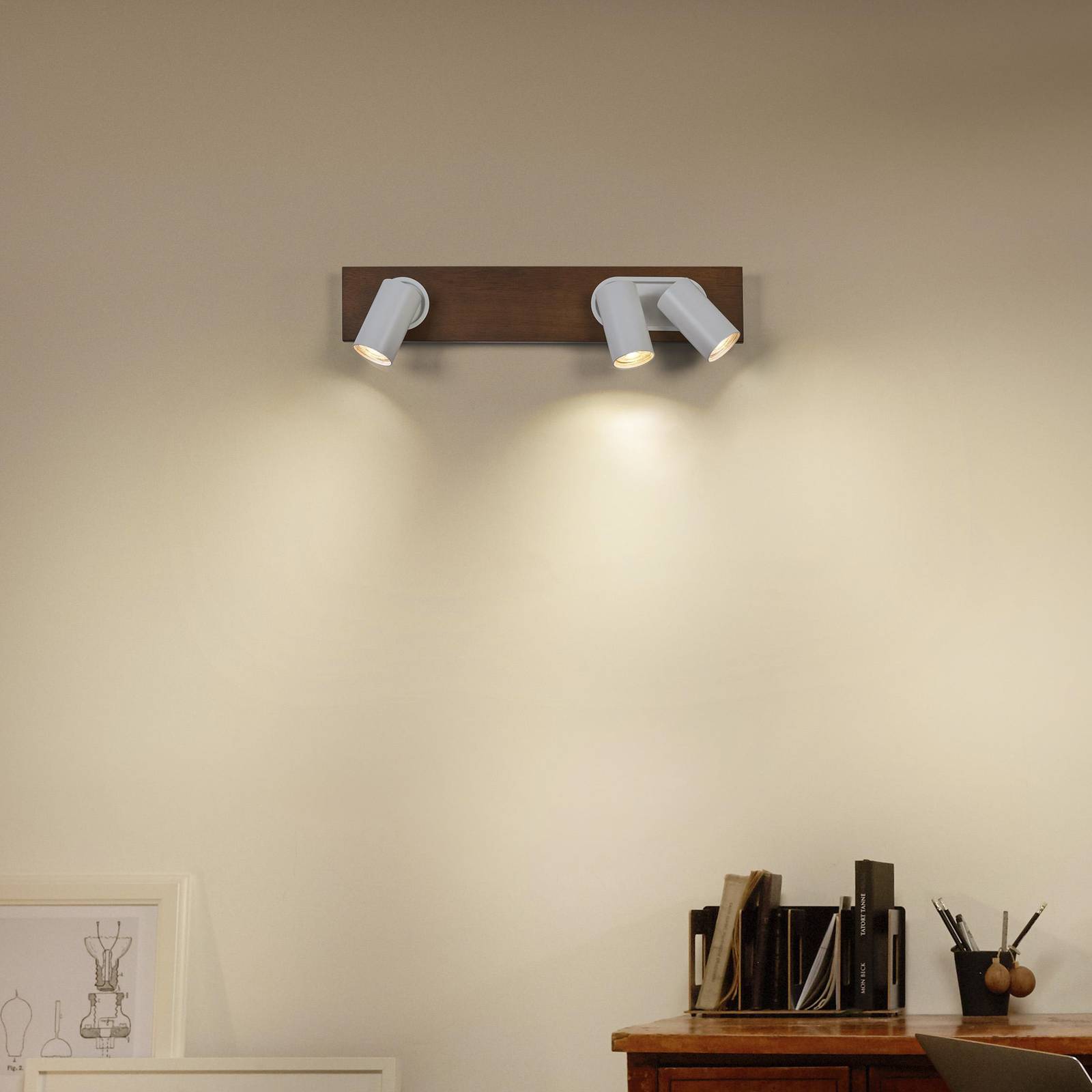 LEDVANCE LED-Deckenspot Mercury GU10, 3-fl., Holz/weiß LEDVANCE LED-Deckenspot Mercury GU10, 3-fl., Holz/weiß von LEDVANCE