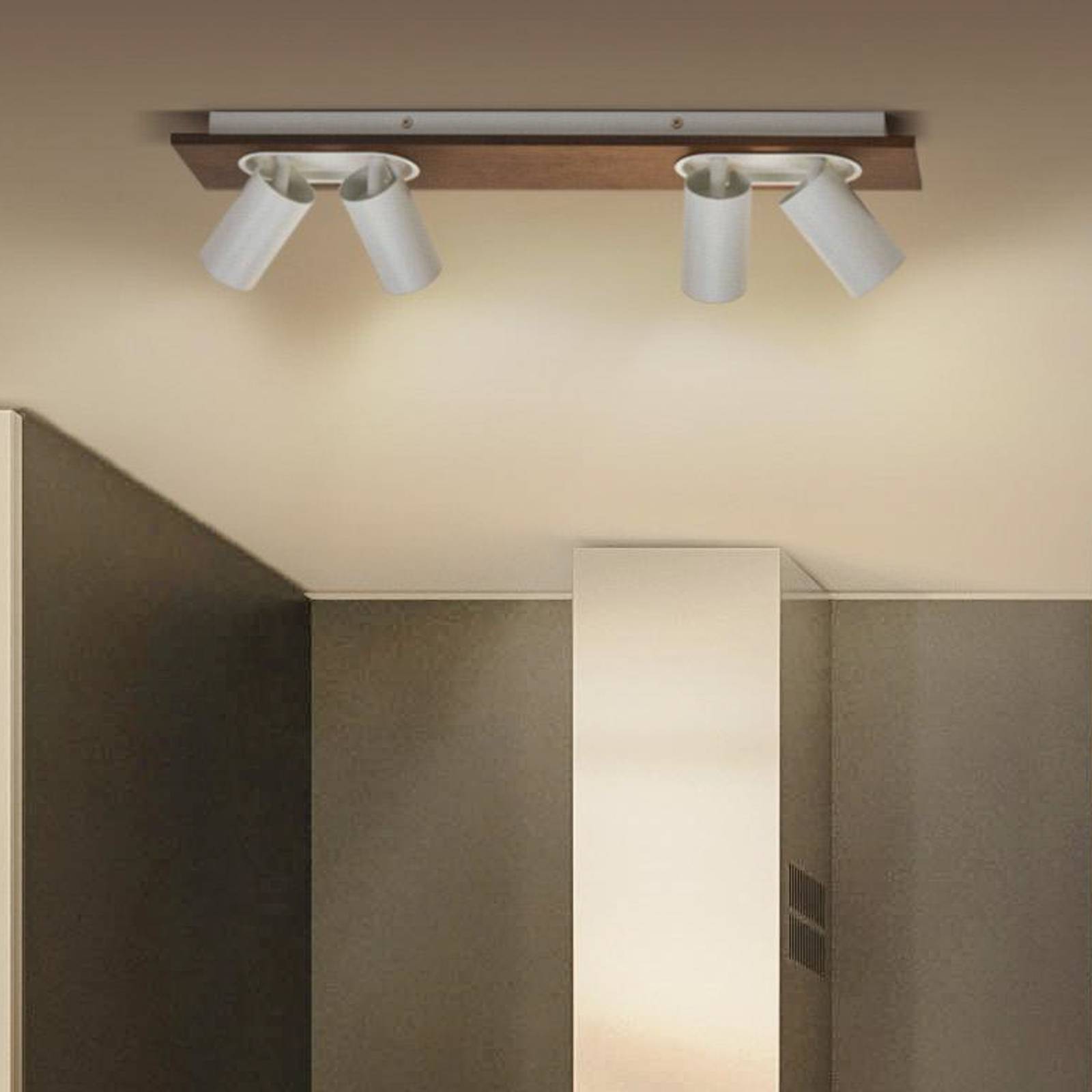 LEDVANCE LED-Deckenspot Mercury GU10, 4-fl., Holz/weiß LEDVANCE LED-Deckenspot Mercury GU10, 4-fl., Holz/weiß von LEDVANCE