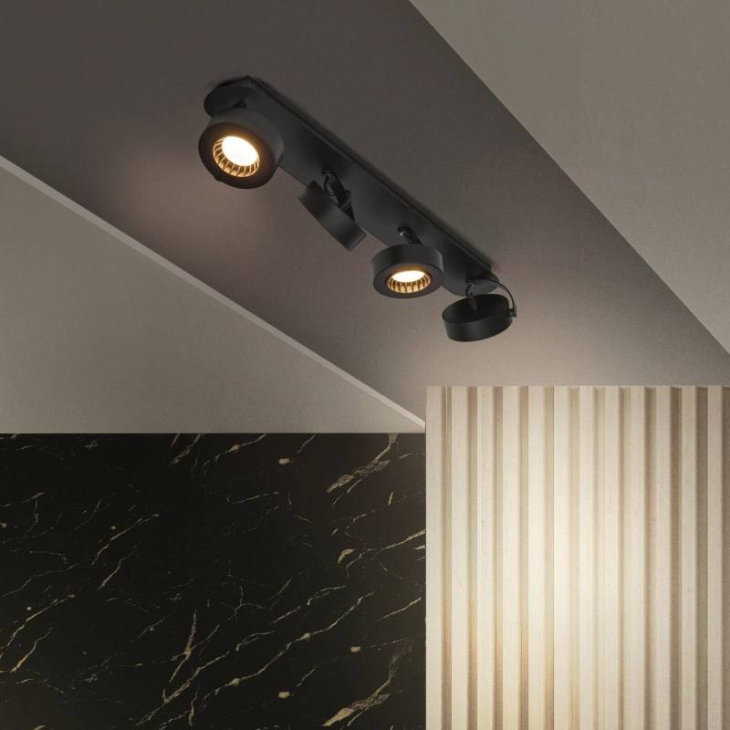 LEDVANCE LED-Deckenstrahler Venus, 3.000 K, 4-fl., schwarz von LEDVANCE