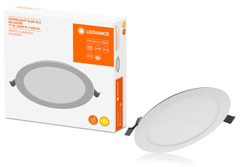 LEDVANCE LED-Einbauleuchte DOWNLIGHT SLIM ALU, 17W, 3000K von LEDVANCE