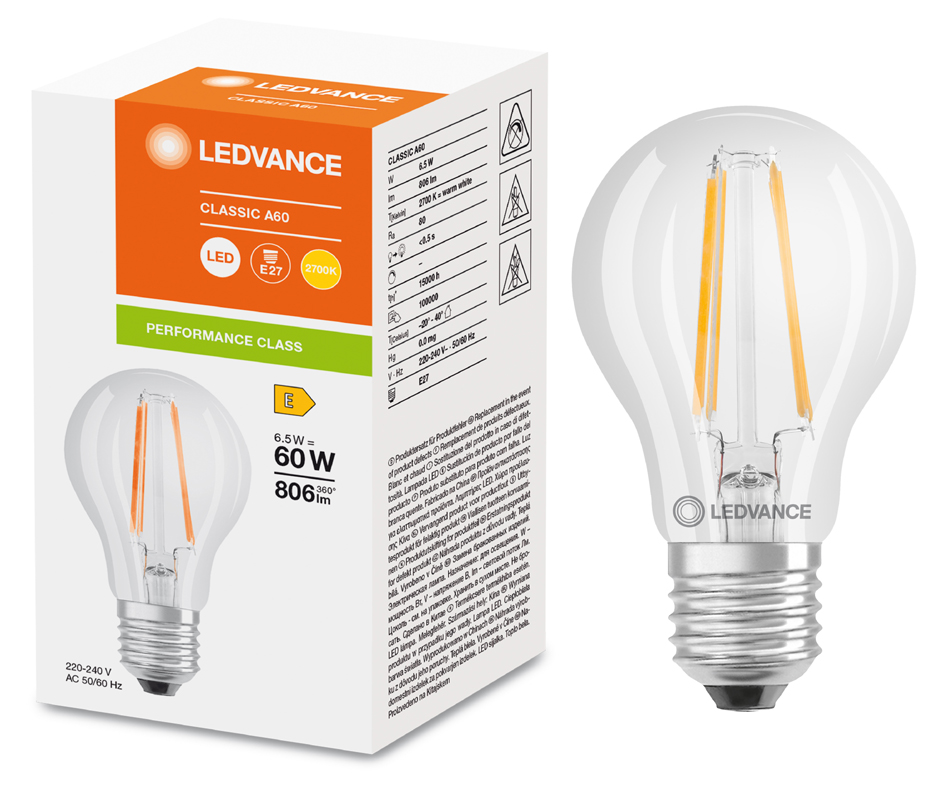 LEDVANCE LED-Lampe CLASSIC A, 4,0 Watt, E27, klar LEDVANCE LED-Lampe CLASSIC A, 4,0 Watt, E27, klar von LEDVANCE