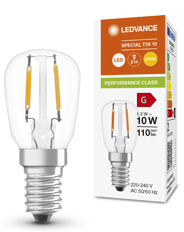 LEDVANCE LED-Lampe SPECIAL T26, 1,3 Watt, E14, klar von LEDVANCE