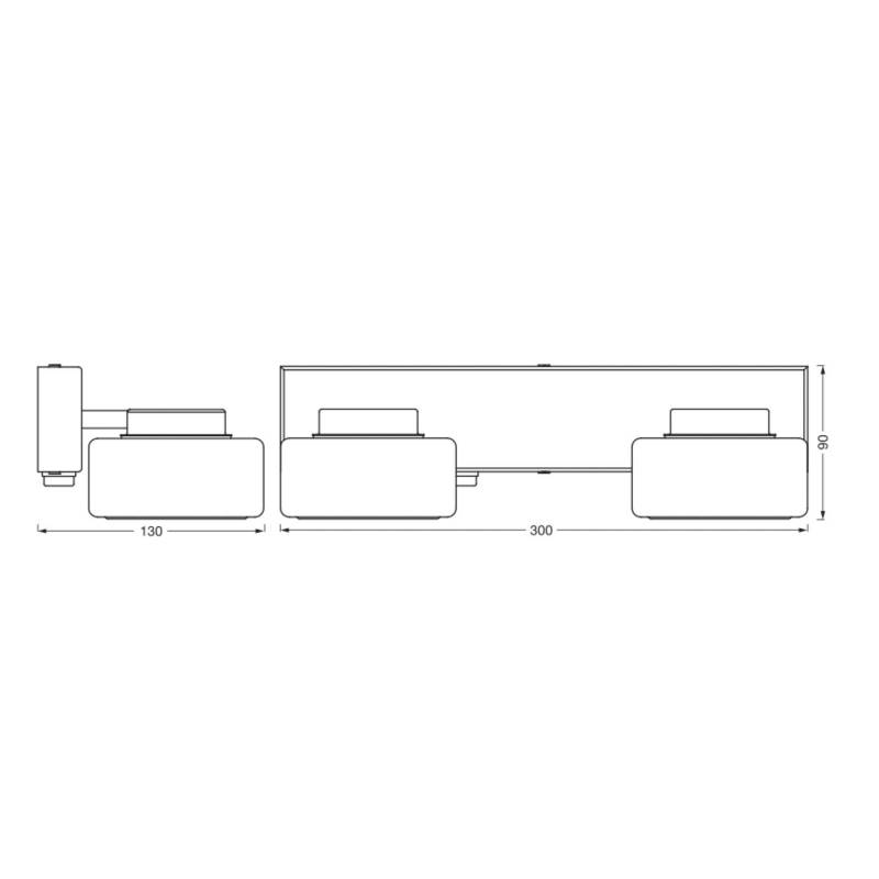 LEDVANCE LED-Wandleuchte Orbis Flame, 2-fl., schwarz, IP44 von LEDVANCE