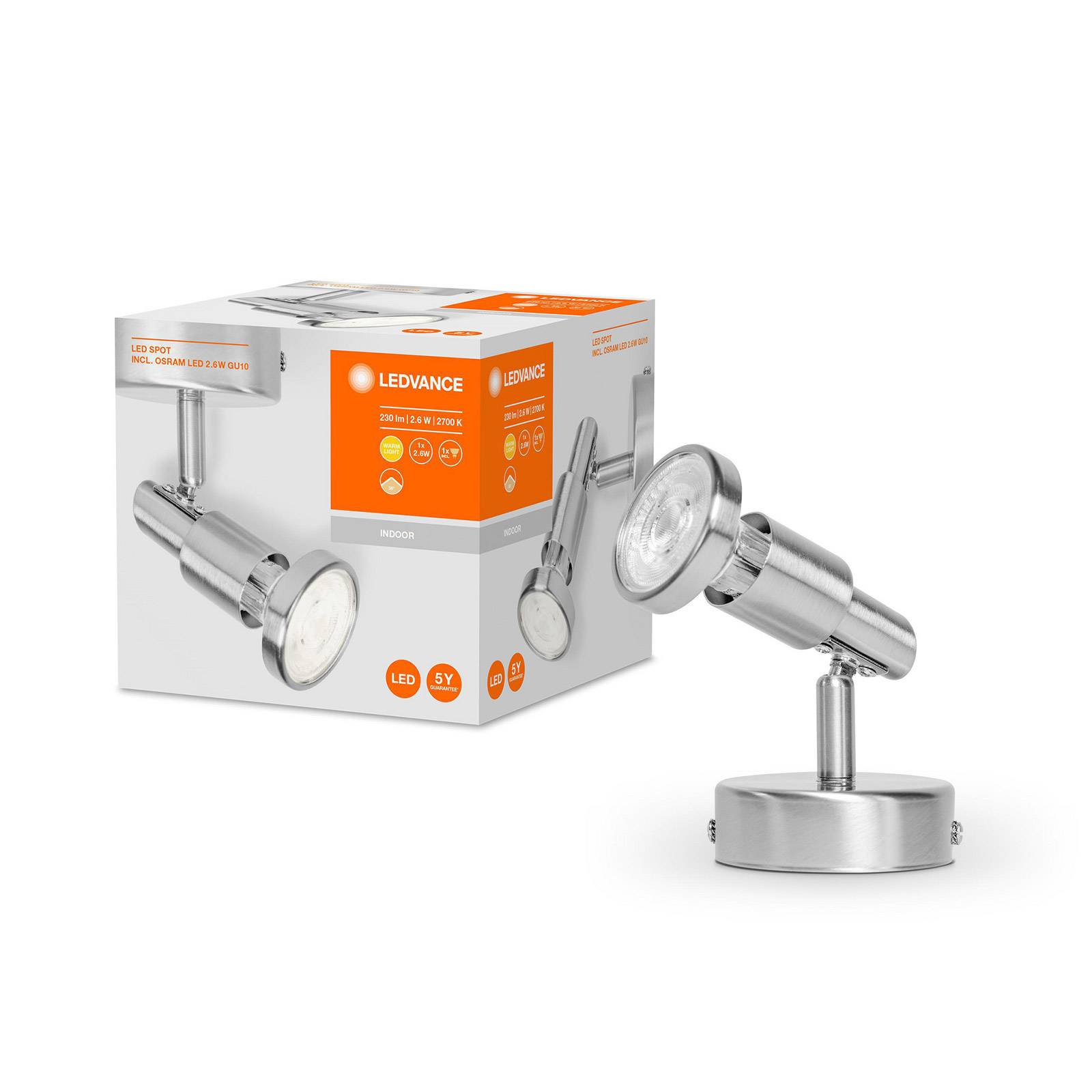 LEDVANCE Niclas LED-Strahler, nickel, 1-flammig von LEDVANCE
