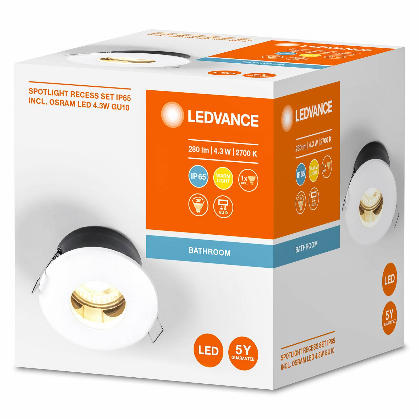 LEDVANCE Recess Twistlock Einbaulampe IP65, weiß von LEDVANCE