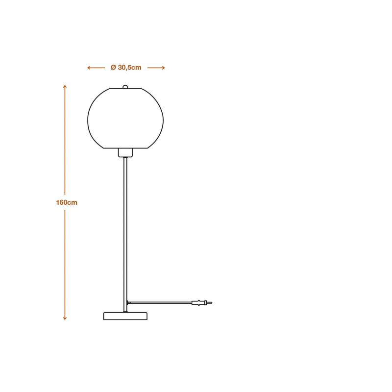 LEDVANCE Stehleuchte Ball Höhe 116 cm, braun, Wellpappe, E27 von LEDVANCE