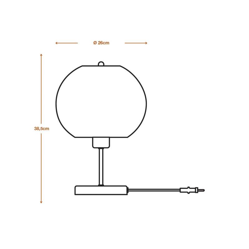 LEDVANCE Tischleuchte Ball, braun, Wellpappe, Stahl, E27 von LEDVANCE