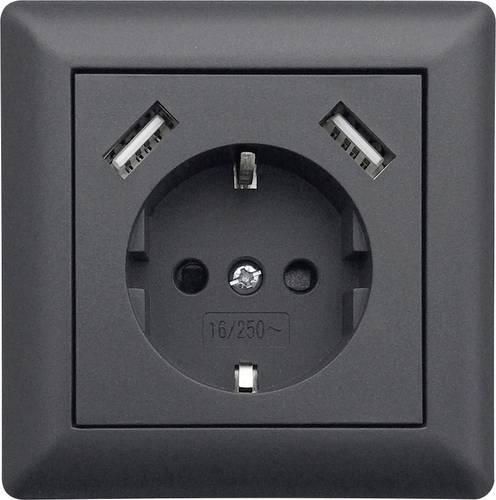 LEDmaxx USB1003 1fach Unterputz-Steckdose mit USB, erhöhter Berührungsschutz Anthrazit LEDmaxx USB1003 1fach Unterputz-Steckdose mit USB, erhöhter Berührungsschutz Anthrazit von LEDmaxx
