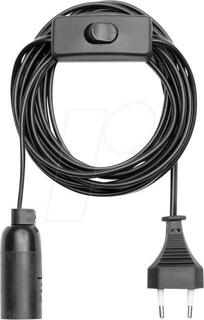 LM 9801S - Lampenfassung E14 mit Schalter, 3,5m Kabel Stecker, schwarz von LEDmaxx