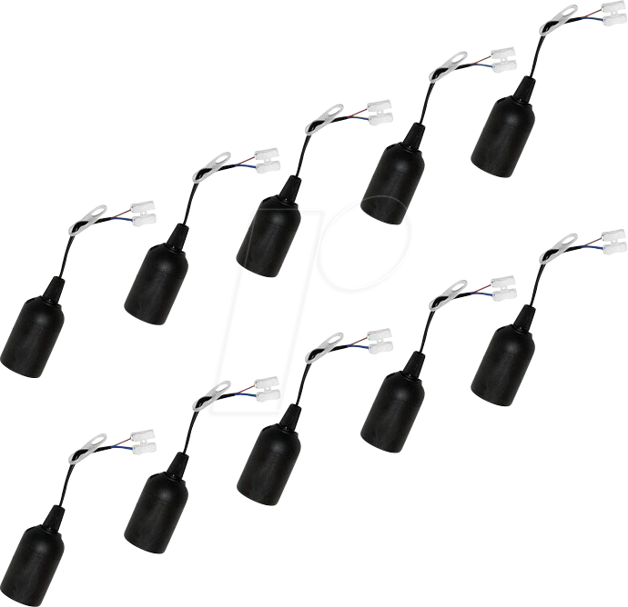 LM 990027ST - Lampenfassung, E27, Baupendel, schwarz, 10er-Pack von LEDmaxx