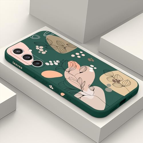 LEECG für Samsung Galaxy S24 Hülle Blume Muster Design Drop Schutz Weiche Ultradünne Mikrofaser Innenfutter für Samsung S24 Cover-Morandi Grün LEECG für Samsung Galaxy S24 Hülle Blume Muster Design Drop Schutz Weiche Ultradünne Mikrofaser Innenfutter für Samsung S24 Cover-Morandi Grün von LEECG
