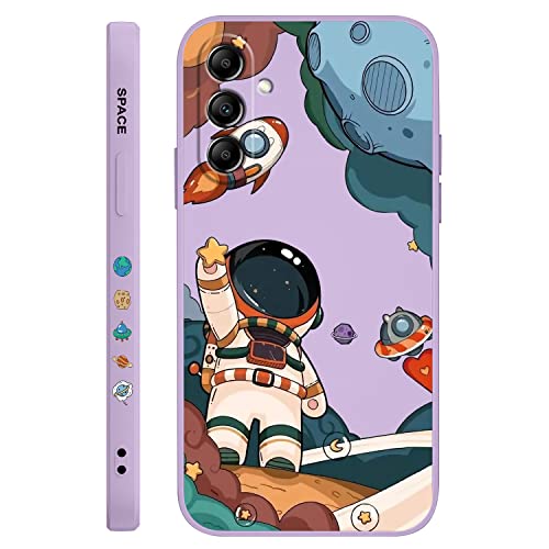 LEECG für Samsung Galaxy A14 5G Hülle Floral Design Slim Premium Flüssig Silikon für Samsung A14 5G Hülle-Astronaut Violett LEECG für Samsung Galaxy A14 5G Hülle Floral Design Slim Premium Flüssig Silikon für Samsung A14 5G Hülle-Astronaut Violett von LEECG
