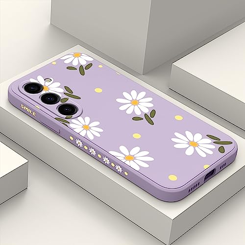 LEECG für Samsung Galaxy S23 Hülle, für Samsung S23 Hülle Kreative Blume Schmetterling Astronaut Muster Design, Anti Fall Weiches Silikon Dünne Handyhülle Slim Cover S23-Hellviolett 1 von LEECG