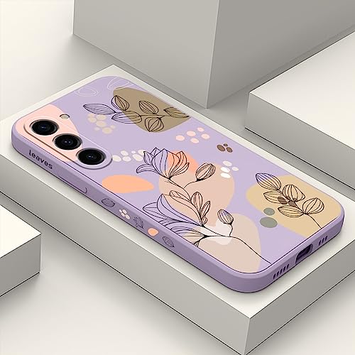 LEECG für Samsung Galaxy S23 Plus Hülle, für Samsung S23 Plus Hülle Kreative Blume Schmetterling Astronaut Muster Design, Anti Fall Weiches Silikon Dünne Handyhülle Slim Cover S23 Plus-Hellviolett 2 von LEECG