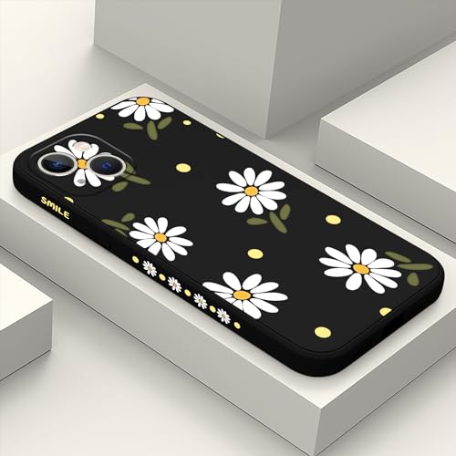 LEECG für iPhone 13 Hülle Blumenmuster Weiches Mikrofaser Futter Schlankes Flüssigsilikon für iPhone 13 Handyhülle 6,1 Zoll-Gänseblümchen Schwarz LEECG für iPhone 13 Hülle Blumenmuster Weiches Mikrofaser Futter Schlankes Flüssigsilikon für iPhone 13 Handyhülle 6,1 Zoll-Gänseblümchen Schwarz von LEECG