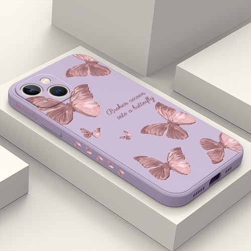 LEECG für iPhone 13 Hülle Blumenmuster Weiches Mikrofaser Futter Schlankes Flüssigsilikon für iPhone 13 Handyhülle 6,1 Zoll-Schmetterling Violett LEECG für iPhone 13 Hülle Blumenmuster Weiches Mikrofaser Futter Schlankes Flüssigsilikon für iPhone 13 Handyhülle 6,1 Zoll-Schmetterling Violett von LEECG