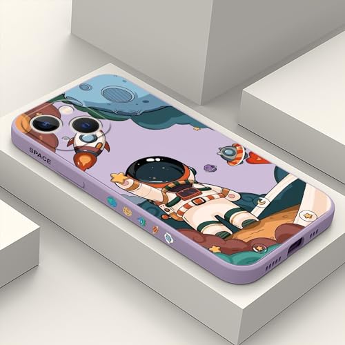 LEECG für iPhone 13 Mini Hülle Blumenmuster Weiches Mikrofaser Futter Schlankes Flüssigsilikon für iPhone 13 Mini Handyhülle 5,4 Zoll-Astronaut Violett LEECG für iPhone 13 Mini Hülle Blumenmuster Weiches Mikrofaser Futter Schlankes Flüssigsilikon für iPhone 13 Mini Handyhülle 5,4 Zoll-Astronaut Violett von LEECG