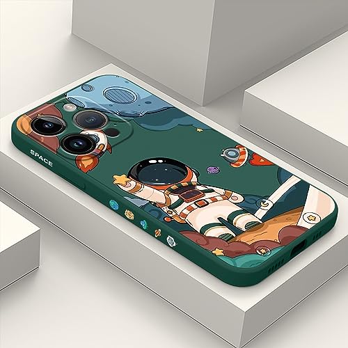 LEECG für iPhone 14 Pro hülle, Kreative Blumenmuster Designs weiche Anti Scratch Microfiber Lining innen, Anti Fingerabdruck Slim Fit Silikon Soft Handyhülle für iPhone 14 Pro-Dunkelgrün 4 von LEECG
