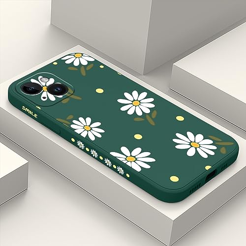 LEECG für iPhone 14 hülle, Kreative Blumenmuster Designs weiche Anti Scratch Microfiber Lining innen, Anti Fingerabdruck Slim Fit Silikon Soft Handyhülle für iPhone 14-Dunkelgrün 1 von LEECG