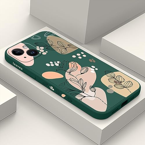 LEECG für iPhone 15 Plus Hülle, Morandi Blume Muster Design für iPhone 15 Plus Handyhülle mit Mikrofaser weiche flüssigem Silikon für iPhone 15 Plus Schutzhülle-Dunkelgrün 2 LEECG für iPhone 15 Plus Hülle, Morandi Blume Muster Design für iPhone 15 Plus Handyhülle mit Mikrofaser weiche flüssigem Silikon für iPhone 15 Plus Schutzhülle-Dunkelgrün 2 von LEECG