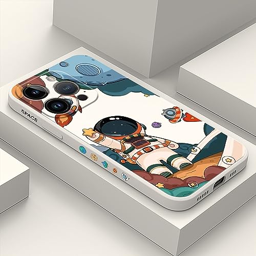 LEECG für iPhone 15 Pro Hülle, Astronautin Muster Design für iPhone 15 Pro Handyhülle mit Mikrofaser weiche flüssigem Silikon für iPhone 15 Pro Schutzhülle-Weiß 4 LEECG für iPhone 15 Pro Hülle, Astronautin Muster Design für iPhone 15 Pro Handyhülle mit Mikrofaser weiche flüssigem Silikon für iPhone 15 Pro Schutzhülle-Weiß 4 von LEECG