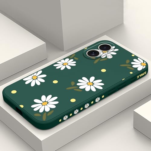 LEECG für iPhone 16 Hülle Kratzfeste Weiche Slim Fit Floral Handyhülle für iPhone 16 6,1 Zoll, Gänseblümchen Grün LEECG für iPhone 16 Hülle Kratzfeste Weiche Slim Fit Floral Handyhülle für iPhone 16 6,1 Zoll, Gänseblümchen Grün von LEECG