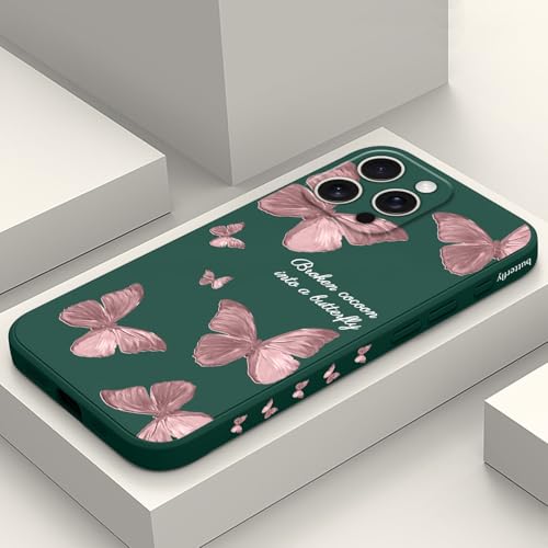 LEECG für iPhone 16 Pro Max Hülle Kratzfeste Weiche Slim Fit Floral Handyhülle für iPhone 16 Pro Max 6,9 Zoll, Schmetterling Grün LEECG für iPhone 16 Pro Max Hülle Kratzfeste Weiche Slim Fit Floral Handyhülle für iPhone 16 Pro Max 6,9 Zoll, Schmetterling Grün von LEECG