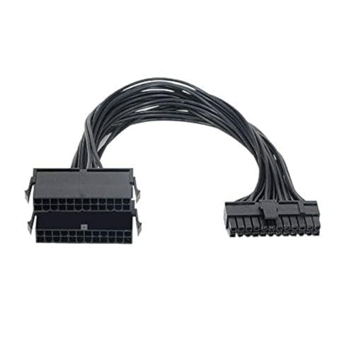 Dual Multiple PSU-Netzteil, 24-polig, Verlängerungskabel, Splitter-Adapter-Set, schwarz, für ATX-Motherboard, 24-polig auf 24 (20+4) Pin, 3,5 m von LEEMASING