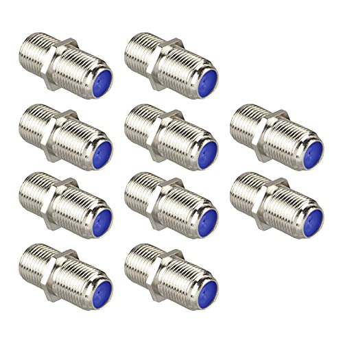 LEENUE F Stecker Verbinder, Sat Kabel Verbinder, RG6 Koaxial Buchse zu Buchse, Nickelbeschichtung koaxialkabel verbinder für Koaxialkabel Antennenkabel Satellitenkabel 10er Pack von LEENUE