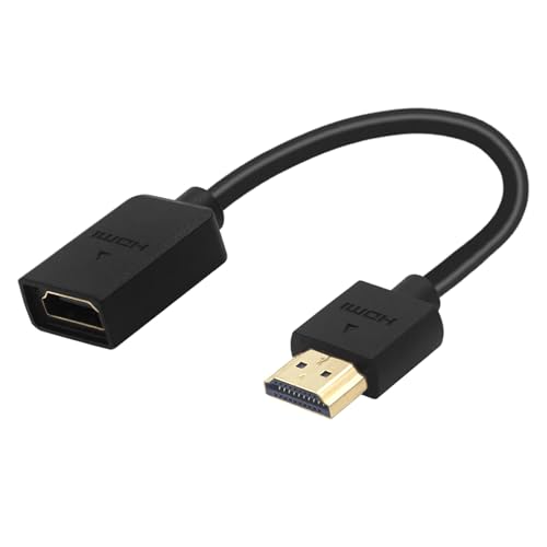 LEENUE HDMI Verlängerung Kurz 18cm, 4K HDMI Verlängerungskabel Stecker auf Buchse,Unterstützung 3D, UHD, 2160p,HDMI Kabel Verbinder Kurz für TV Stick, Roku, PS5, Monitor 1 Stück von LEENUE