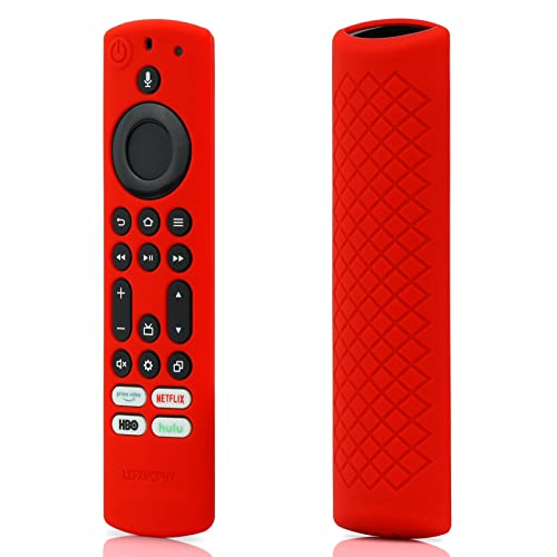 Ersatzhülle für Insignia Toshiba FireTV-Fernbedienung, Silikon, mit Umhängeband, Rot von LEFXMOPHY