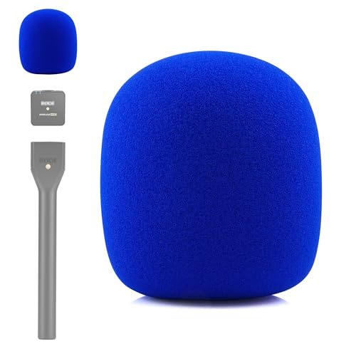 LEFXMOPHY Go Mic Foam for Rode Interview GO Handheld Adapter for Rode Go II/ME/PRO Wireless Lav Mic, Blue Pop Filter Microphone Windscreen Cover Windshield von LEFXMOPHY