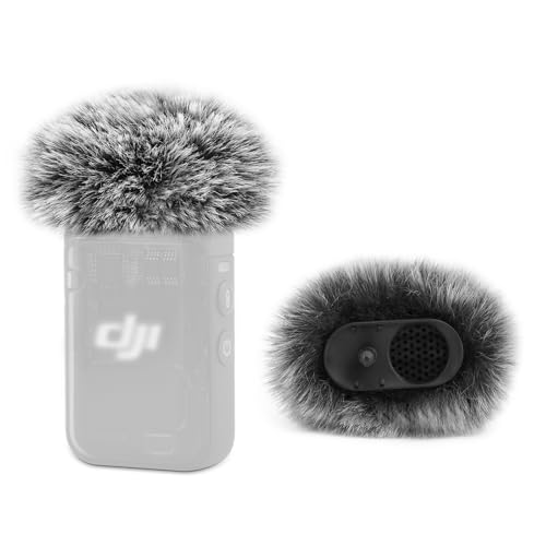 LEFXMOPHY Windschutz für DJI MIC 2 / OSMO POCKET 3 Mikrofon, pelziger Windschutz, grauer Schaumstoff (nicht für Dji Mic 1 Abdeckung), 2 Stück von LEFXMOPHY