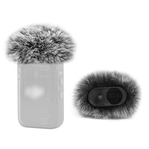 LEFXMOPHY Windschutz für DJI MIC 2 / OSMO POCKET 3 Mikrofon, pelziger Windschutz, grauer Schaumstoff (nicht für Dji Mic 1 Abdeckung), 2 Stück von LEFXMOPHY