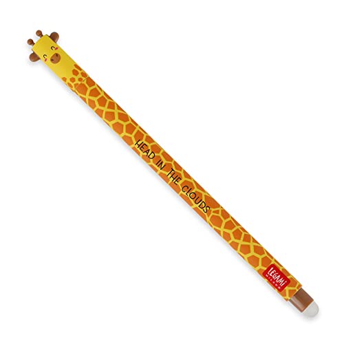 LEGAMI - Giraffe Gelschreiber, radierbar, mit Kugel am Ende zum Löschen der Tinte, ohne das Blatt zu beschädigen, wärmeempfindliche Tinte, Spitze Ø 0,7 mm von LEGAMI