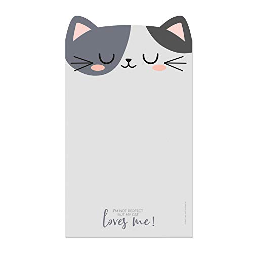 LEGAMI Grauer Notizblock mit Aufschrift 'I'm Not Perfect But My Cat Loves Me Cat' - 11 x 19 cm, 70 Blatt, 80 g/m², 1 Stück LEGAMI Grauer Notizblock mit Aufschrift 'I'm Not Perfect But My Cat Loves Me Cat' - 11 x 19 cm, 70 Blatt, 80 g/m², 1 Stück von LEGAMI