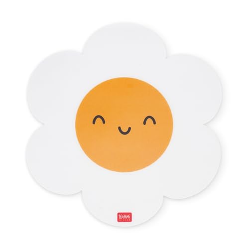 LEGAMI - Mauspad, Mauspad mit Staub- und blendfreier PVC-Oberfläche, Rutschfester Gummiboden, Daisy Motiv, 22,3 x 23,3 cm von LEGAMI