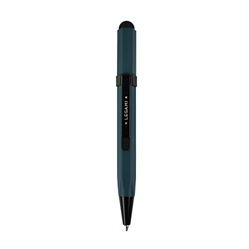 LEGAMI PWT000 - Mini-Touch-Stift, 0,8 x 9,6 cm, Kugelschreiber, Schwarze Tinte, Durchmesser der Spitze 1,0 mm, Stift mit Gummi zum Tippen auf jedem Touchscreen-Gerät, Variante Petrol Blue von LEGAMI