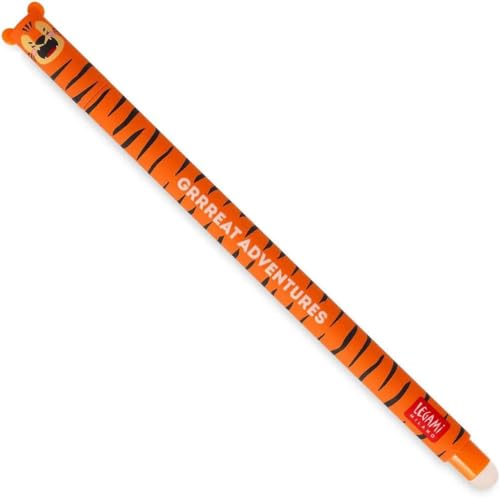 LEGAMI Tiger - Radierbarer Gelschreiber - Kugel am Ende zum Entfernen der Tinte - ohne das Blatt abzunutzen - Orange Tinte - temperaturempfindliche Tinte - 0,7 mm Durchmesser der Spitze von LEGAMI