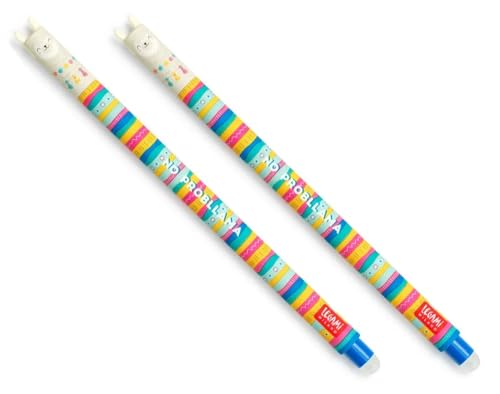 LEGAMI radierbarer Gelstift Lama, wärmeempfindliche Tinte, 0,7 mm Spitzendurchmesser, 15 cm Länge, blaue Tinte (2er-Pack) von LEGAMI