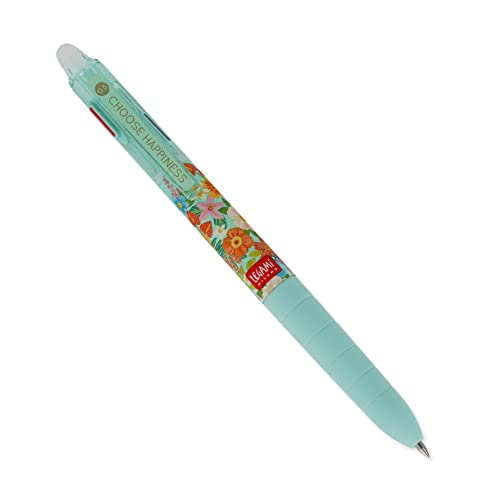 Legami - Löschbarer Gelschreiber, 3 Farben, nachfüllbar, ergonomischer Griff, Durchmesser 0,5 mm, Thema Flowers von LEGAMI
