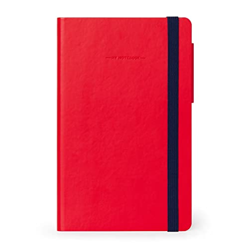 Legami - Notizbuch liniert, Medium, aus FSC®-zertifiziertem Papier, Elfenbeinpapier 90 g/m², 192 Seiten, Softcover, Gummibandverschluss, 13 x 21 cm, Farbe Rot, MYNOT0166 von LEGAMI