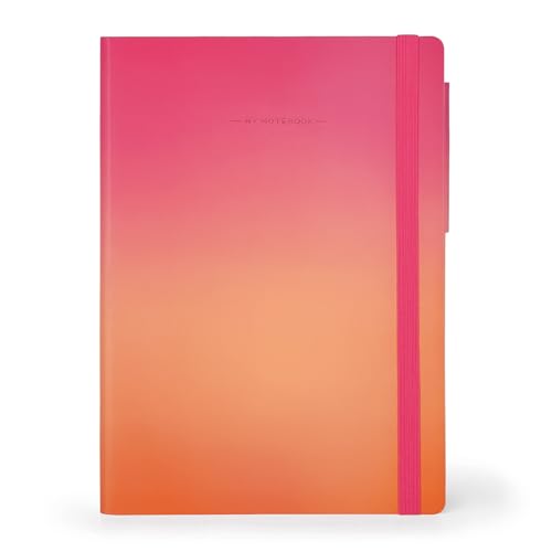 Legami - Notizbuch mit weißen Seiten, My Notebook Large aus elfenbeinfarbenem Papier, 90 g/m², 192 Seiten, weicher Einband, Gummibandverschluss, Größe 17 x 24 cm, Golden Hour von LEGAMI